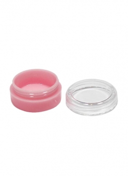 Acryl-Cremedose rund rosa 3ml, Deckel transparent